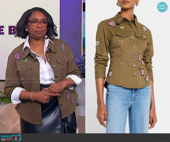 Jennifer’s brown patch jacket on The Jennifer Hudson Show