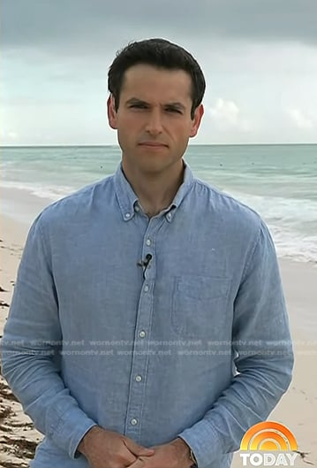 Jesse Kirsch’s chambray linen button down shirt on Today