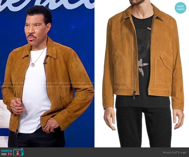 John Varvatos Ellison Slim-Fit Suede Jacket worn by Lionel Richie on Good Morning America