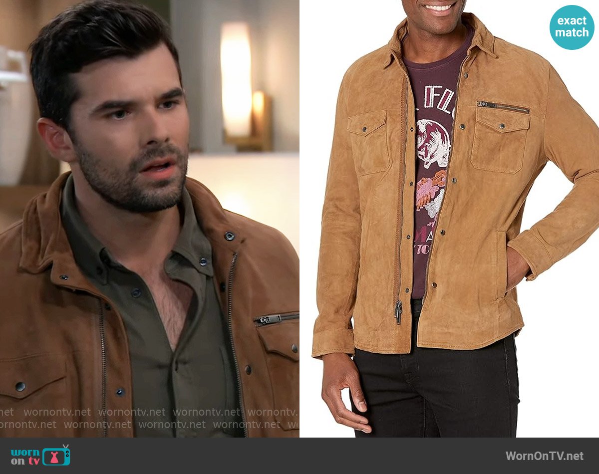 Chase’s brown suede jacket on General Hospital