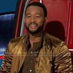 John’s yellow satin bomber jacket on The Voice