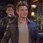 Johnny’s beige polo shirt and brown leather jacket on Days of our Lives