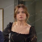 Joy’s black print smocked dress on Days of our Lives