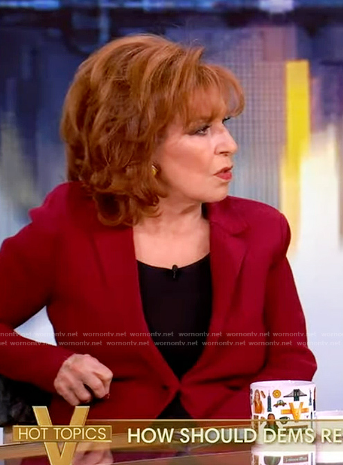 Joy’s red knit blazer on The View