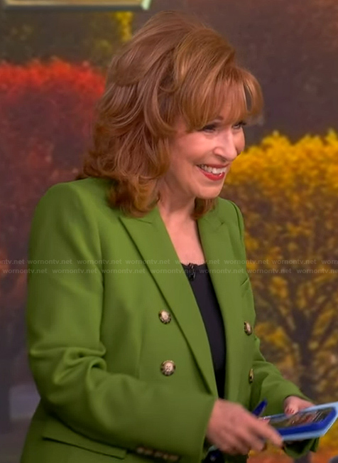 Joy's green double breasted blazer on The View