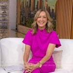 Lara’s pink short sleeve jumpsuit on Good Morning America