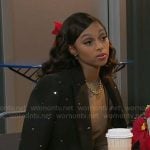 Kat’s black studded coat on Beyond the Gates