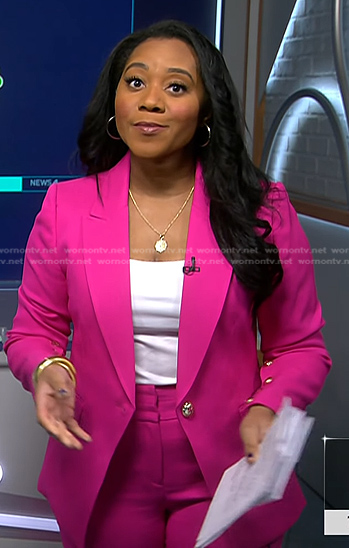 Kay’s pink blazer and pants on NBC News Daily