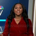 Kay’s red velvet blazer and pants on NBC News Daily