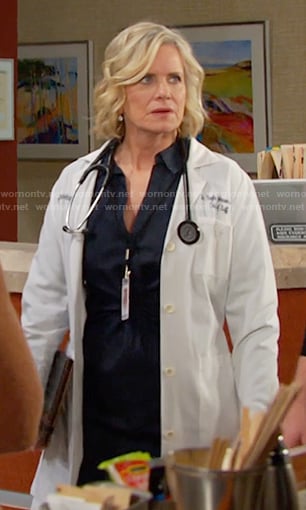 Kayla’s twist front denim dress on Days of our Lives