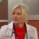 Kayla’s red collared knit sweater on Days of our Lives