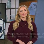 Kelly O’Grady’s purple knit dress with buttons on CBS Mornings