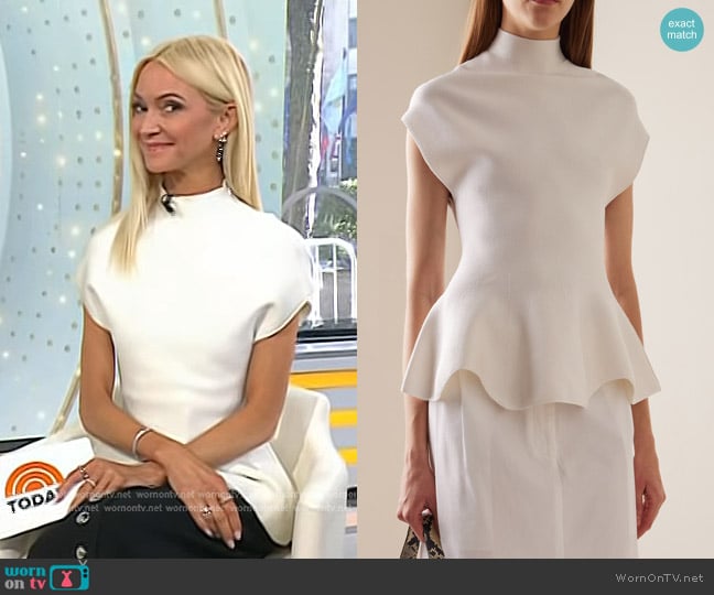 Khaite Andra Knit Top in Neutral worn by Zanna Roberts Rassi on Today