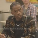 Khalil black plaid shirt on All American