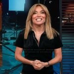 Kit’s black velvet jumpsuit on Access Hollywood