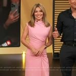 Kit’s pink ruched front dress on Access Hollywood