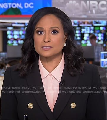 Kristen's black double breasted blazer on Today