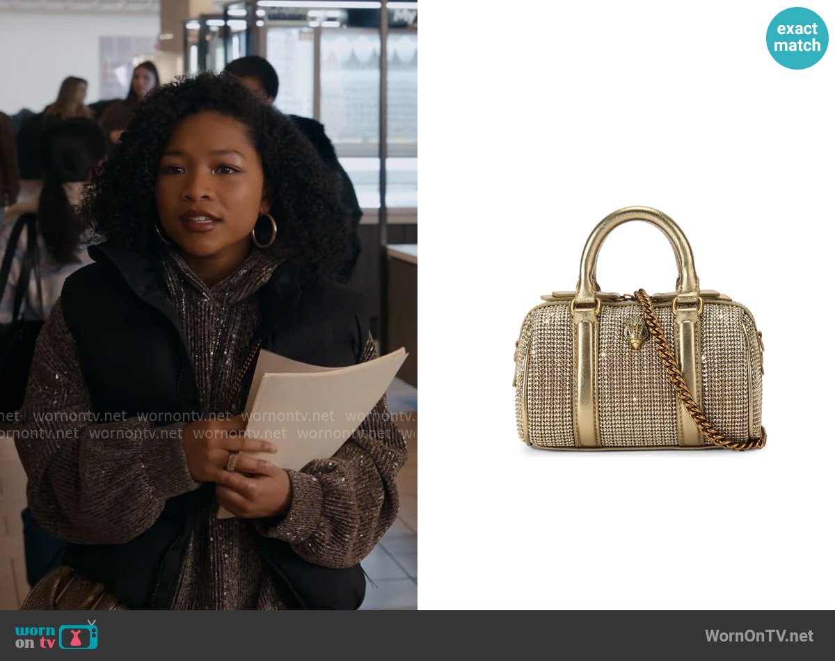 Kurt Geiger Extra Small Kensington Boston Herringbone Satchel worn by Delilah (Laya DeLeon Hayes) on The Equalizer