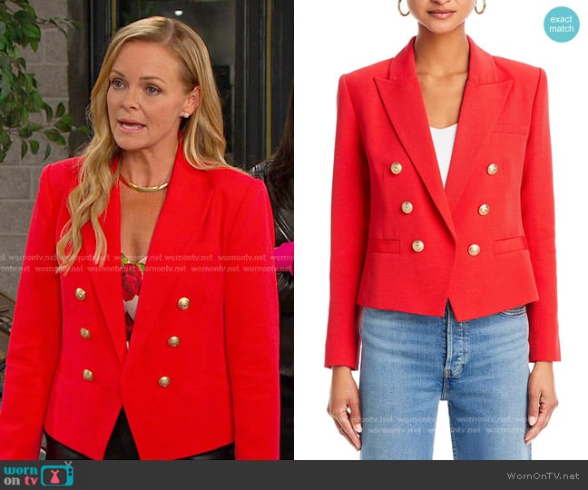 L'Agence Brooke Double Breasted Blazer worn by Belle Brady (Martha Madison) on Days of our Lives