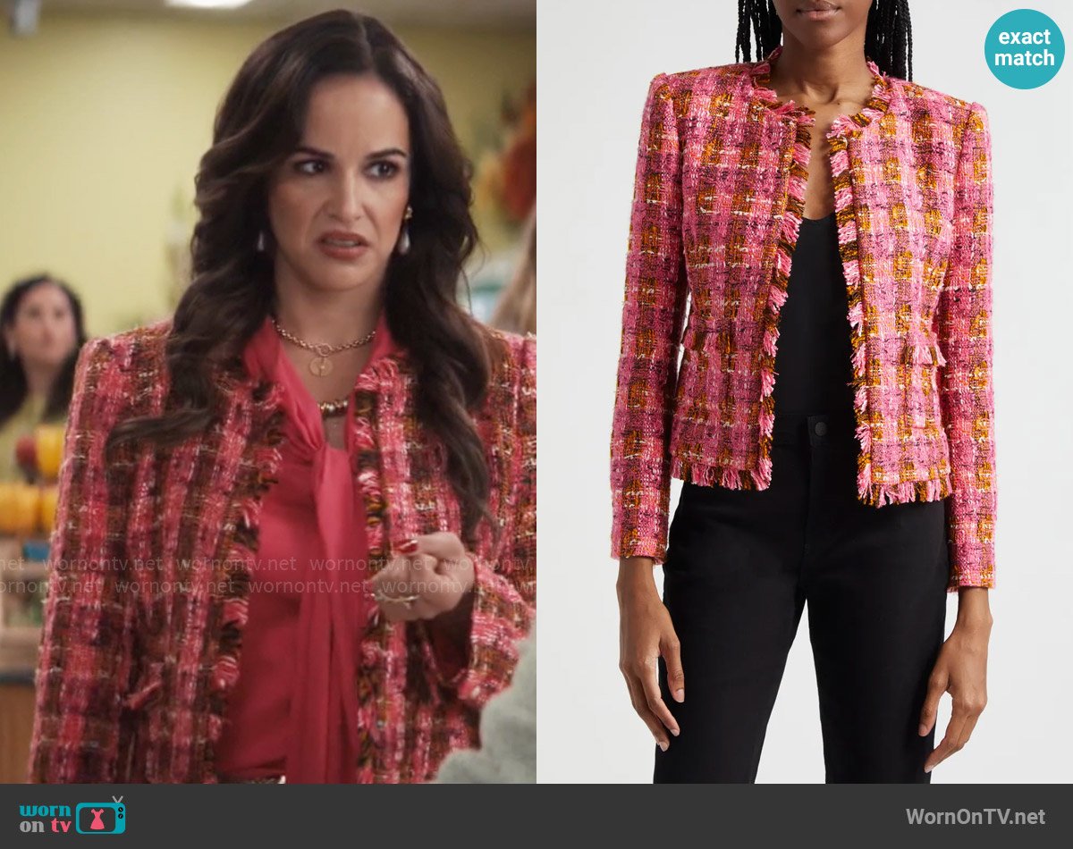 L'Agence Angelina Tweed Jacket worn by Birdie (Melissa Fumero) on Grosse Pointe Garden Society