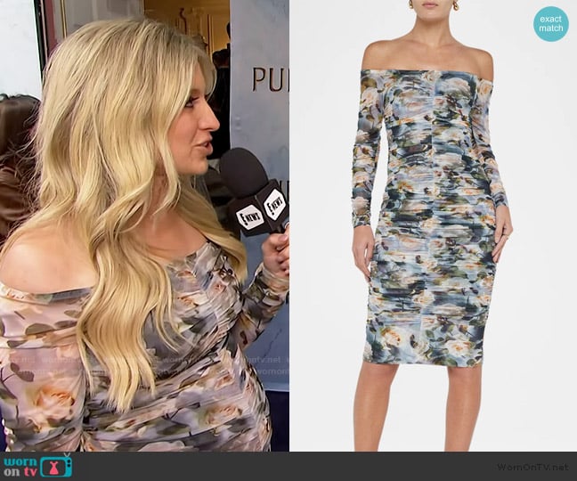 Ashley Bellman’s floral print mesh dress on E! News