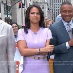 Laura’s lilac short sleeve sheath dress on Today