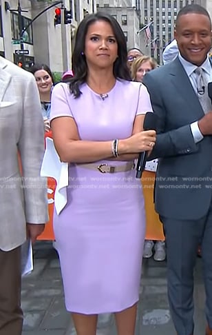 Laura’s lilac short sleeve sheath dress on Today