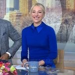 Lindsay Czarniak’s blue sweater and pants on Today