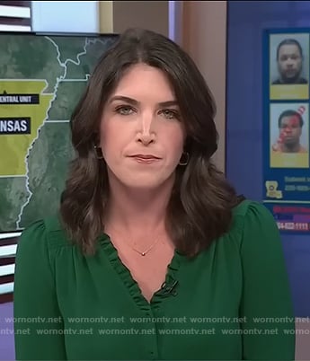 Liz Kreutz’s green pleated trim blouse on Today