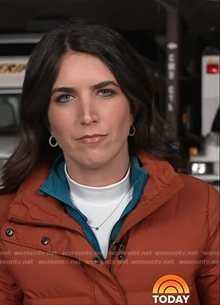 Liz’s orange puffer jacket on Today