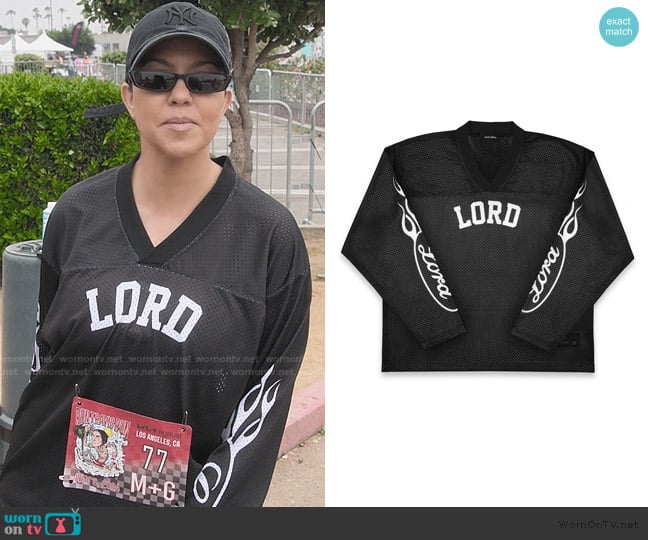 Kourtney’s black Lord jersey on The Kardashians