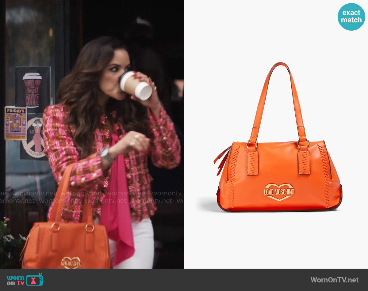 Love Moschino Faux leather tote worn by Birdie (Melissa Fumero) on Grosse Pointe Garden Society