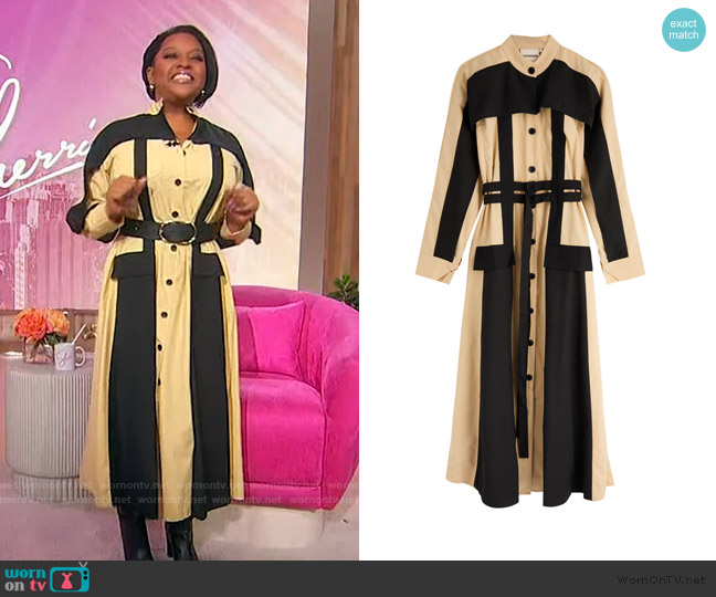 Lovebirds Colour-block twill midi dress worn by Sherri Shepherd on Sherri