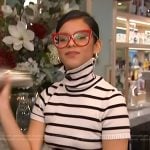 Lusiana Aguirre’s striped top on Access Hollywood