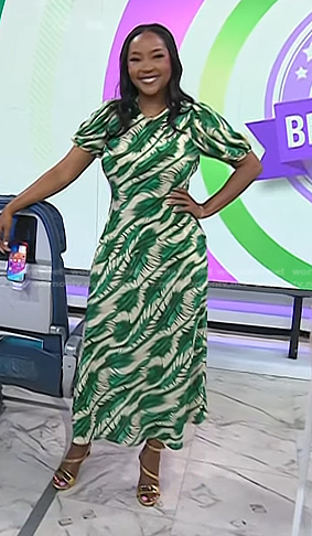 Makho's green print dress on Today