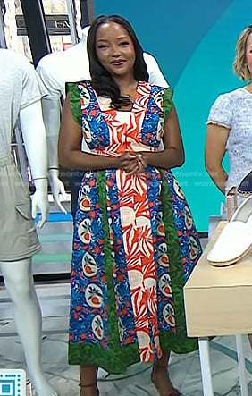 Makho's patchwork printed dress on Today