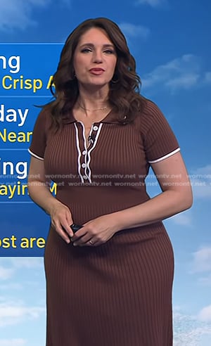 Maria's brown ribbed polo dress on Today
