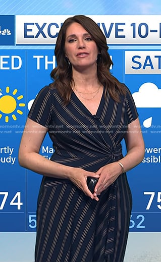 Maria's navy striped wrap dress on Today
