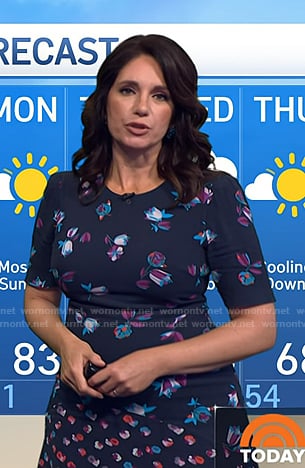 Maria's navy floral dress on Today