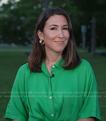 Marissa Parra's green tie waist shirtdress on Today