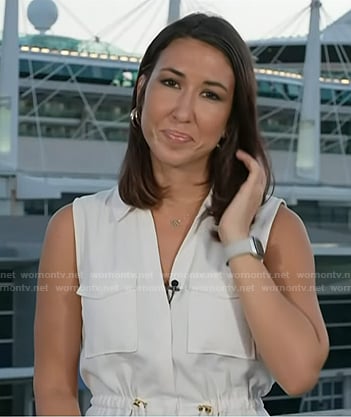 Marissa Parra’s white drawstring waist utility dress on Today