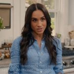 Meghan Markle’s blue button down shirt on With Love Meghan