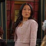 Melinda’s pink tweed dress and jacket on Days of our Lives