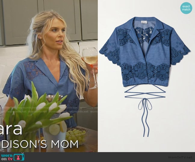 Madison’s blue lace top on Southern Charm