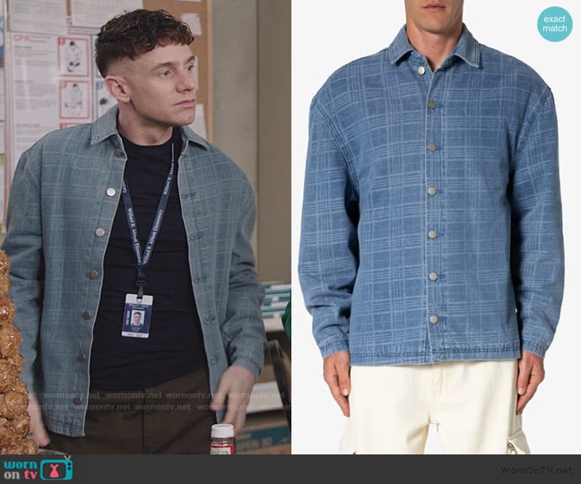 Mnml Jacquard Denim Workwear Jacket worn by Jacob Hill (Chris Perfetti) on Abbott Elementary