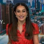 Morgan’s red leather short sleeve shirtdress on NBC News Daily