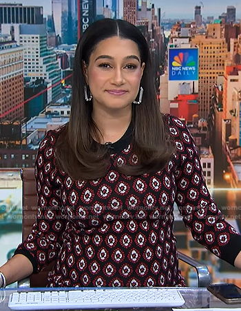 Morgan's black printed knit dress on NBC News Daily