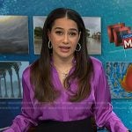 Morgan's purple silk blouse on NBC News Daily