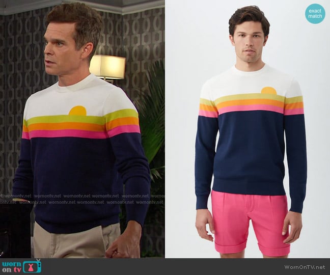 Mr Turk Romero Crewneck Sweater - Cotton Modal worn by Leo Stark (Greg Rikaart) on Days of our Lives