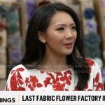 Nancy Chen’s red floral top on CBS Mornings